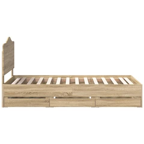 Struttura del letto con cassetto Rovere Sonoma 90 x 190 cm - Foto 9