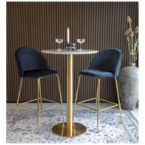 Tavolo Bar Bolzano-oro-metallo-70x70x105 Cm - Foto 8