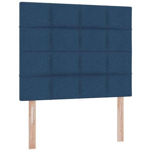 Letto con contenitore e materasso Blu 120 x 190 cm Tessuto - Foto 9