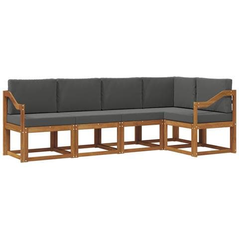 Set di divani con cuscino 5 pcs Naturale e Antracite - Foto 1
