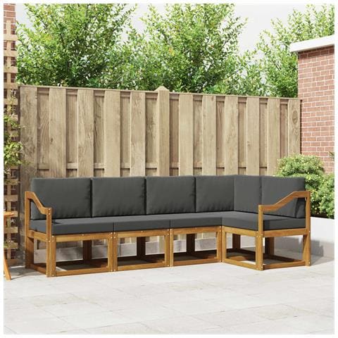 Set di divani con cuscino 5 pcs Naturale e Antracite - Foto 2