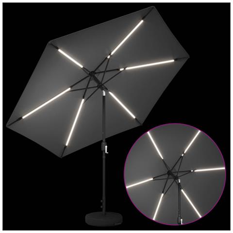 Parasol da Giardino con Luci LED 300 x 300 cm Poliestere - Foto 8