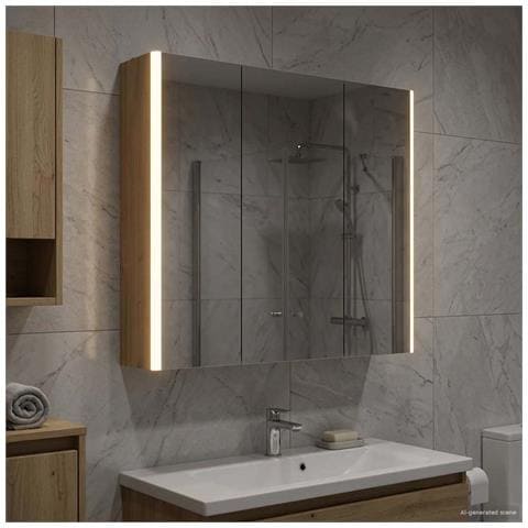 Mobiletto per specchio da bagno con porta Rovere Artigianale - Foto 2