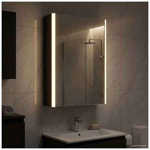 Mobiletto per specchio da bagno Rovere Nero 33 x 11,5 x 50 cm - Foto 2
