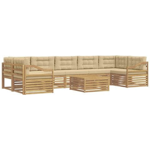 Set di divani da esterno 8 pcs Bianco e Beige - Foto 1