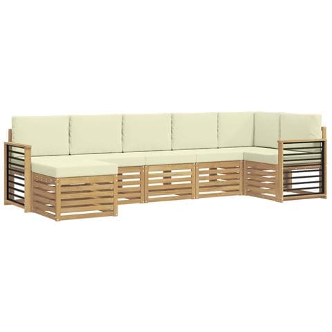 Set di divani da esterno 7 pcs Bianco e Crema - Foto 1