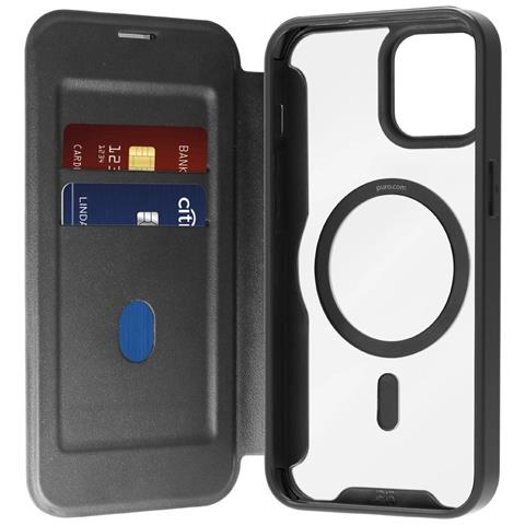 Custodia In Pelle Con Flap E Scomparto Per Carte Iphone 16 - Nera - Foto 1