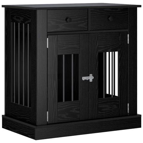 Mobile da cassa per cani Rovere Nero 80 x 47,5 x 80 cm - Foto 1