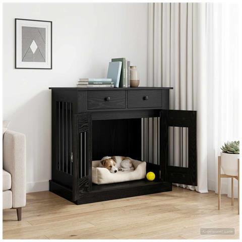 Mobile da cassa per cani Rovere Nero 80 x 47,5 x 80 cm - Foto 2