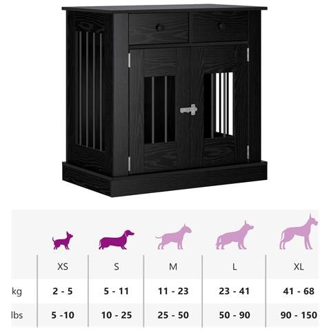 Mobile da cassa per cani Rovere Nero 80 x 47,5 x 80 cm - Foto 9