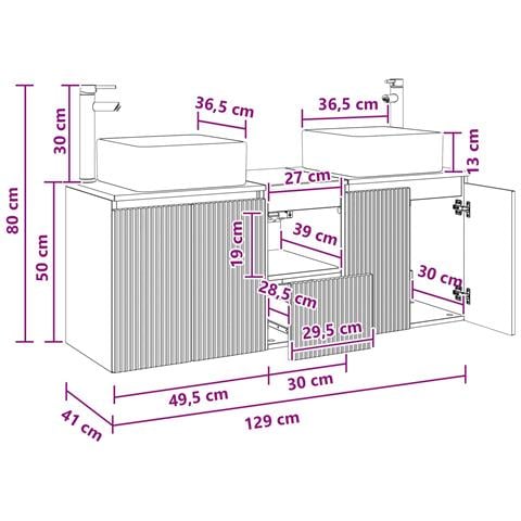 Set di Armadi da Bagno 3 pz Bianco Lucido 49,5 x 41 x 63 cm - Foto 10