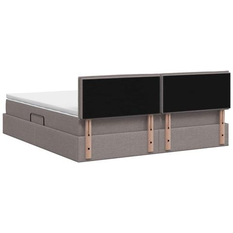 Letto con contenitore e materasso Tortora 180 x 200 cm Velluto - Foto 9