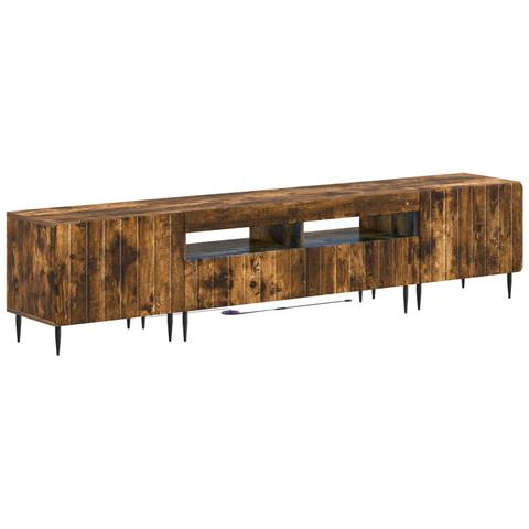 Mobile TV LED a 5 pezzi Rovere Fumo Legno ingegnerizzato - Foto 1