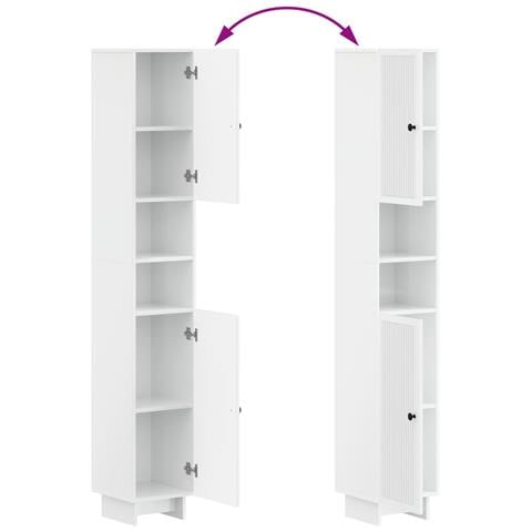 Set di Armadi da Bagno da 2 Pezzi EDE Bianco Lucido - Foto 2
