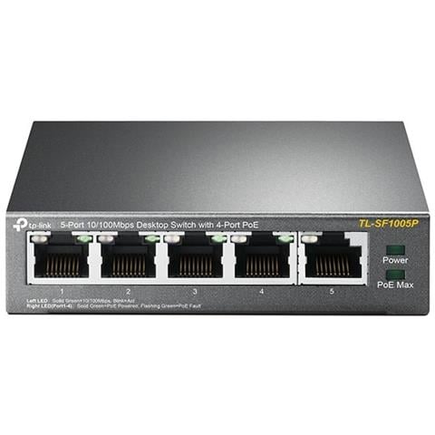 Switch Unmanaged TL-SFP1005P 5 Porte / Interfacce 5 x 10/100Mbps RJ45 (4 x PoE) Colore Nero  - Foto 1