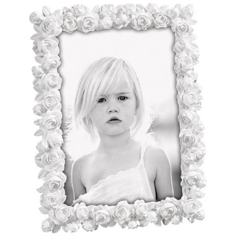 Portafoto In Resina Color Bianco A Boccioli Cm 10x15 H Mascagni - Foto 1