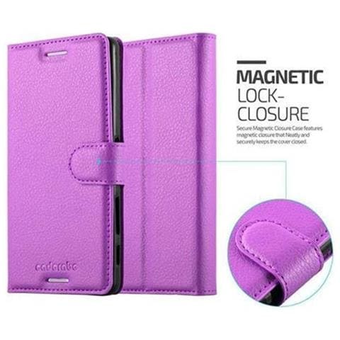 Custodia Compatibile Con Sony Xperia X In Violetta Ametista - Coperchio Protettiva Con Chiusura Magnetica, Funzione Stand E Tasca Per Le Carte - Foto 2