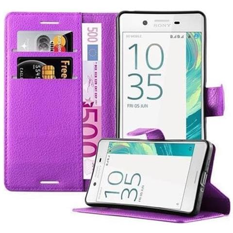 Custodia Compatibile Con Sony Xperia X In Violetta Ametista - Coperchio Protettiva Con Chiusura Magnetica, Funzione Stand E Tasca Per Le Carte - Foto 1