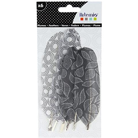 6 Piume Con Motivi ? ? bianchi E Neri - Foto 2