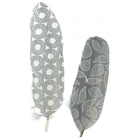 6 Piume Con Motivi ? ? bianchi E Neri - Foto 3