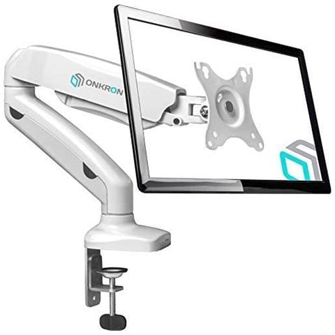 Supporto Monitor Da Scrivania Staffa Monitor Per Schermi 13-27 Pollici Lcd Led - 6.5 Kg Max. Vesa 75x75-100x100mm (g80-wht) - Foto 1