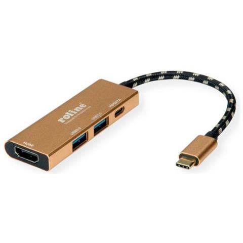 12.02.1119, Cablato, Usb 3.2 Gen 2 3.1 Gen 2 Type-c, Oro, 5 Gbit-s - Foto 1