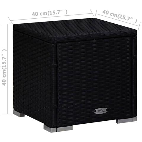 Lettini Prendisole Con Tavolino 3 Pz In Polyrattan Nero - Foto 2