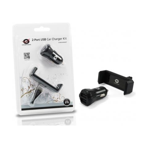 CUSBCAR2AKIT, Auto, Smartphone, Tablet, Accendisigari, Nero, Contatto - Foto 2