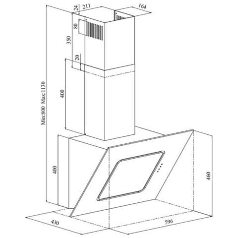 Cappa HCA62540B a Parete da 60 cm Aspirante Colore Nero - Foto 5
