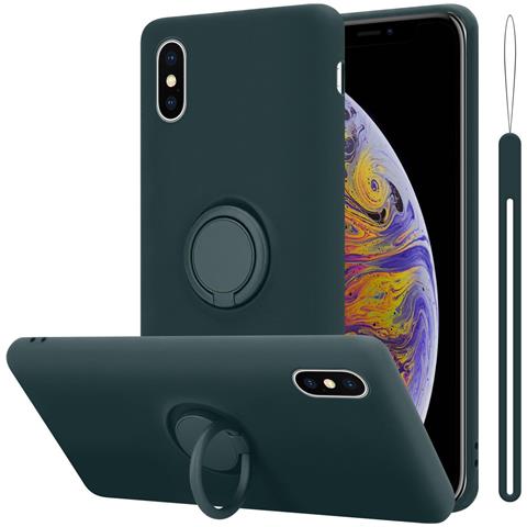 Custodia Compatibile Con Apple Iphone Xs Max In Liquid Verde - Coperchio Protettivo In Silicone Tpu Flessibile Con Anello - Foto 1