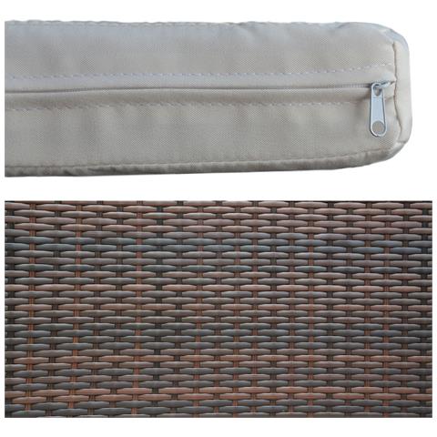 Set Di Mobili Da Giardino Corfou In Resina Intrecciata Marrone - 4 Posti - Cuscini Beige - Foto 8