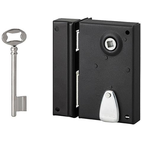 Serratura Verticale Da Applicare Con Chiave Con Quadro Maniglia 7mm, Sinistra, Asse 40mm, 110x70mm, Nero, 1 Chiavi - - Foto 1