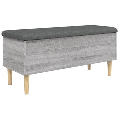 Panca Portaoggetti Grigio Sonoma 102x42x46 Cm Legno Multistrato - Foto 2