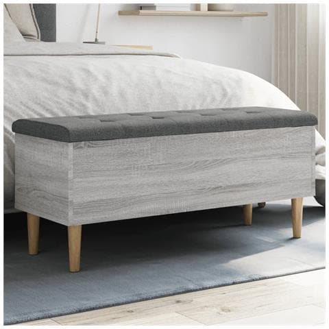 Panca Portaoggetti Grigio Sonoma 102x42x46 Cm Legno Multistrato - Foto 1
