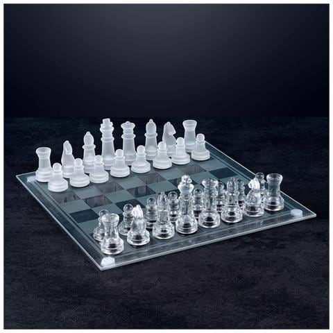 Set Scacchi In Vetro Scacchiera Moderna Gioco Classico Con 33 Pezzi 20 X 20 Cm - Foto 2