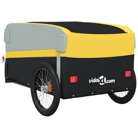 Rimorchio Da Bici Nero E Giallo 45 Kg In Ferro - Foto 2