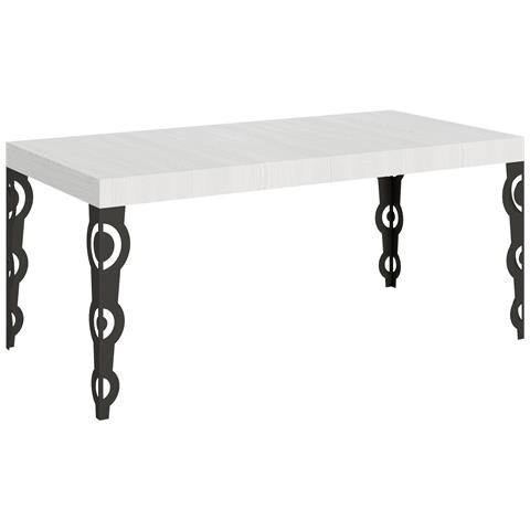 Tavolo Allungabile 90x180/440 Cm Karamay Telaio Antracite - Bianco Frassino - Foto 6
