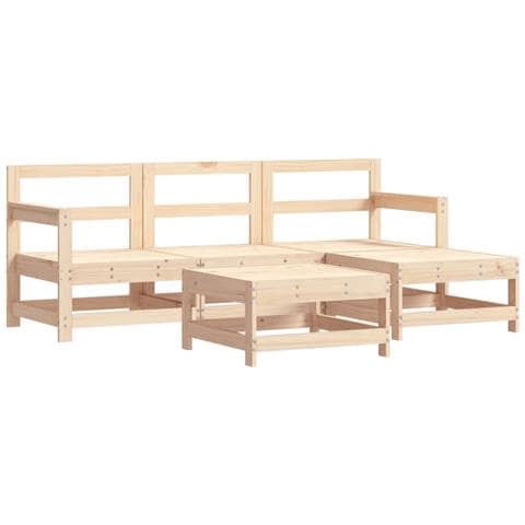 Set Salotto Da Giardino 5 Pz In Legno Massello Di Pino - Foto 2