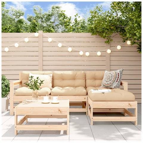 Set Salotto Da Giardino 5 Pz In Legno Massello Di Pino - Foto 1