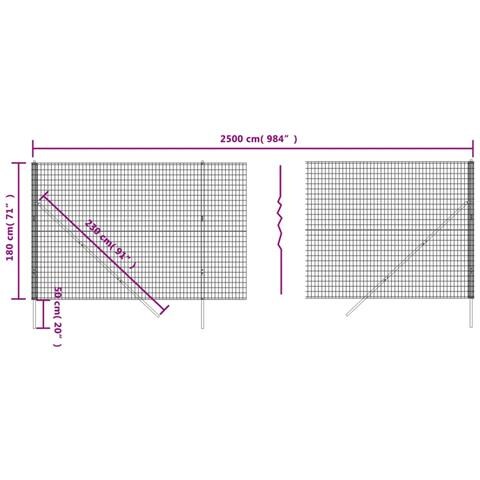 Recinzione Metallica Antracite 1,8x25 M In Acciaio Zincato - Foto 4