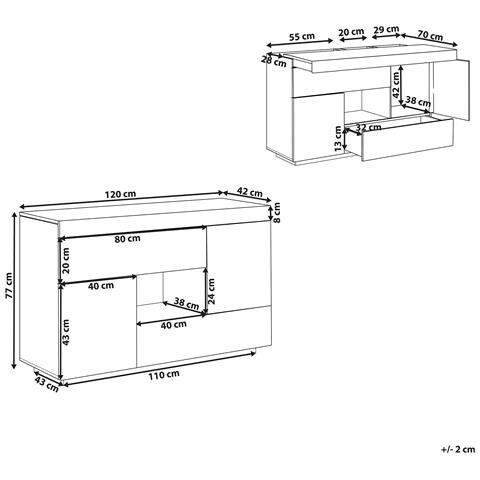 Credenza Bianco E Legno Chiaro Goran - Foto 2