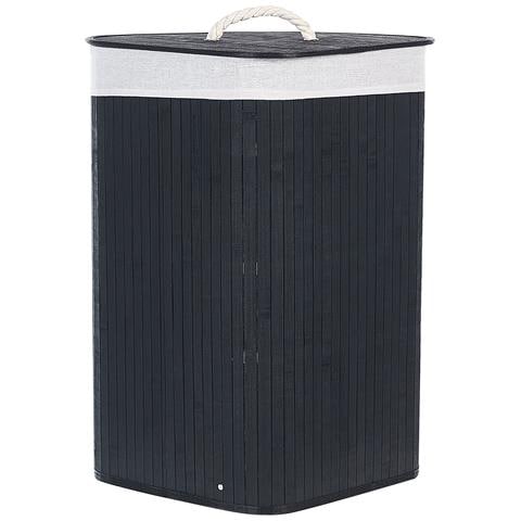 Cestino Matara Legno Di Bambù Nero 57 L - Foto 2