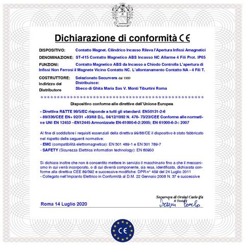 Contatto Magnetico Abs Forma Cilindrica Da Incasso 10 Sensori Magnetici 8 Mm Reed Uscita Nc Collegamento 4 Fili Tensio - Foto 2