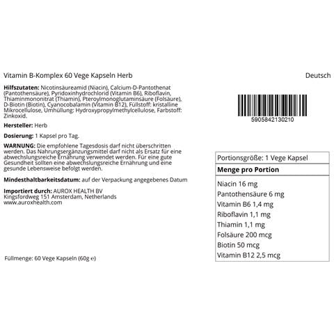 Complesso Vitaminico B 60 Capsule Vegetali - Foto 2