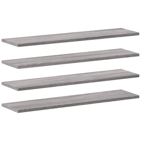 Mensole Parete 4pz Grigio Sonoma 80x20x1,5cm Legno Multistrato - Foto 2