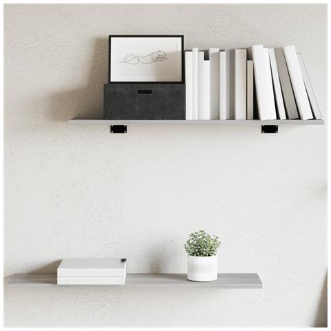 Mensole Parete 4pz Grigio Sonoma 80x20x1,5cm Legno Multistrato - Foto 1