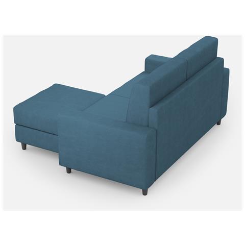 Divano Sakar 2 Posti Medio (due Sedute Da 70cm) + Pouf Misure Esterne L. 168 P. 145 Colore Avio - Foto 5