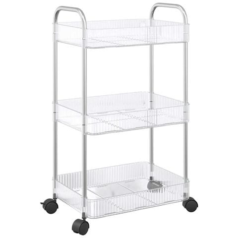 Carrello Portaoggetti A 3 Livelli 37x28x68 Cm In Acrilico - Foto 2