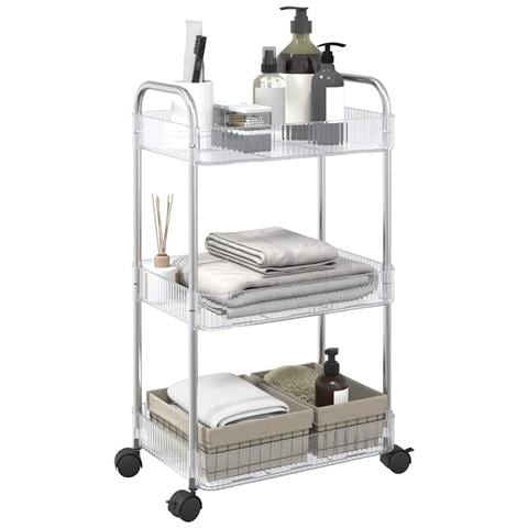 Carrello Portaoggetti A 3 Livelli 37x28x68 Cm In Acrilico - Foto 1