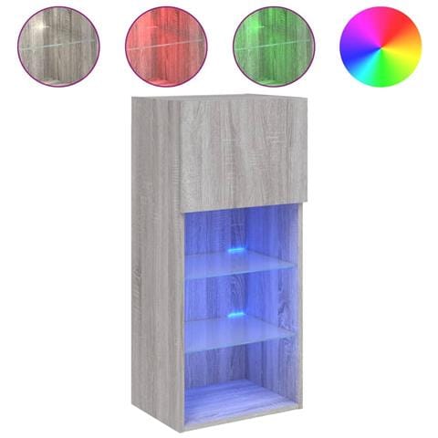 Mobile TV con Luci LED Grigio Sonoma 40,5x30x90 cm - Foto 1